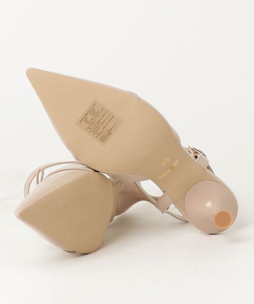 EVOL(イーボル)の「EVOL イーボル ふかふかクッション入り ポインテッド リボンストラップパンプス CA23853(パンプス・レディース・ベージュ系その他/ベージュ/ブラック・24.5cm/24.0cm/23.0cm/22.5cm/23.5cm)」の5枚目の写真