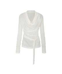 LILY COWL RIBBON TOP ivory