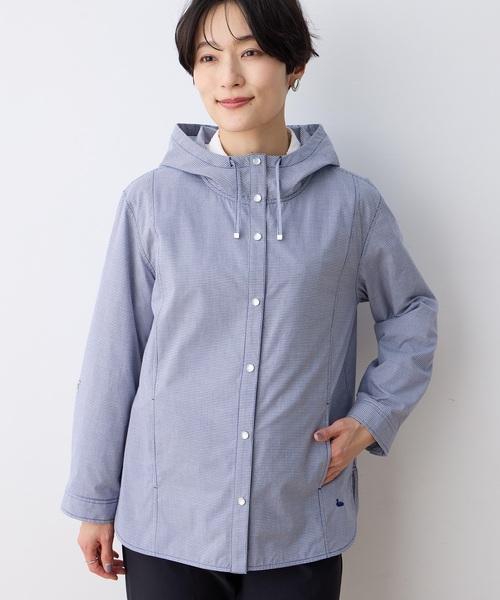 DECOY SINCE 1981（デコイシンスイチキュウハチイチ）の「ギンガムフードシャツジャケット（シャツ/ブラウス・レディース・ブルー/ベージュ・9号/11号/13号/15号）」の4枚目の写真