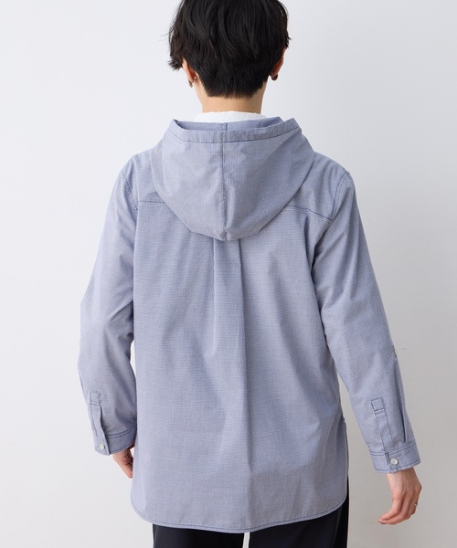 DECOY SINCE 1981（デコイシンスイチキュウハチイチ）の「ギンガムフードシャツジャケット（シャツ/ブラウス・レディース・ブルー/ベージュ・9号/11号/13号/15号）」の6枚目の写真