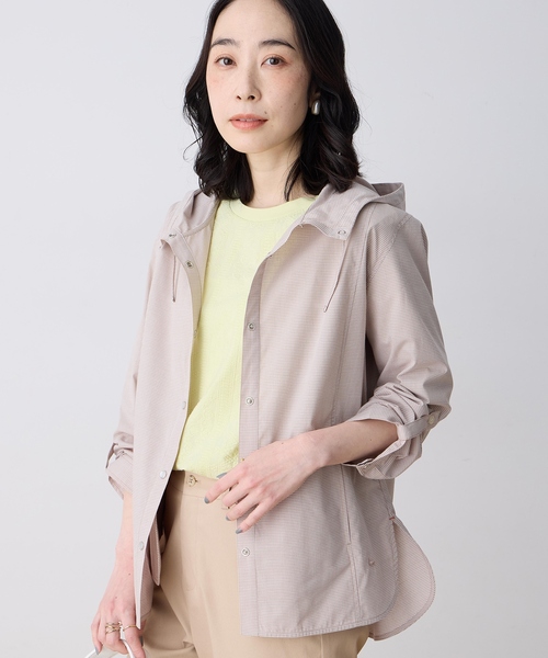 DECOY SINCE 1981（デコイシンスイチキュウハチイチ）の「ギンガムフードシャツジャケット（シャツ/ブラウス・レディース・ブルー/ベージュ・9号/11号/13号/15号）」の7枚目の写真