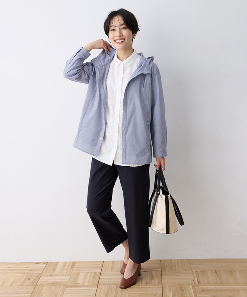 DECOY SINCE 1981（デコイシンスイチキュウハチイチ）の「ギンガムフードシャツジャケット（シャツ/ブラウス・レディース・ブルー/ベージュ・9号/11号/13号/15号）」の10枚目の写真