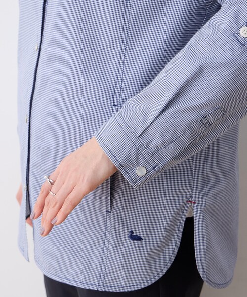 DECOY SINCE 1981（デコイシンスイチキュウハチイチ）の「ギンガムフードシャツジャケット（シャツ/ブラウス・レディース・ブルー/ベージュ・9号/11号/13号/15号）」の13枚目の写真