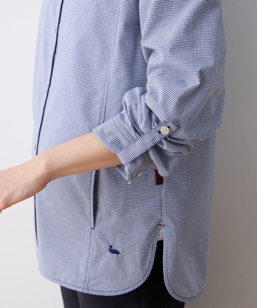 DECOY SINCE 1981（デコイシンスイチキュウハチイチ）の「ギンガムフードシャツジャケット（シャツ/ブラウス・レディース・ブルー/ベージュ・9号/11号/13号/15号）」の18枚目の写真