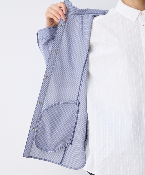 DECOY SINCE 1981（デコイシンスイチキュウハチイチ）の「ギンガムフードシャツジャケット（シャツ/ブラウス・レディース・ブルー/ベージュ・9号/11号/13号/15号）」の20枚目の写真