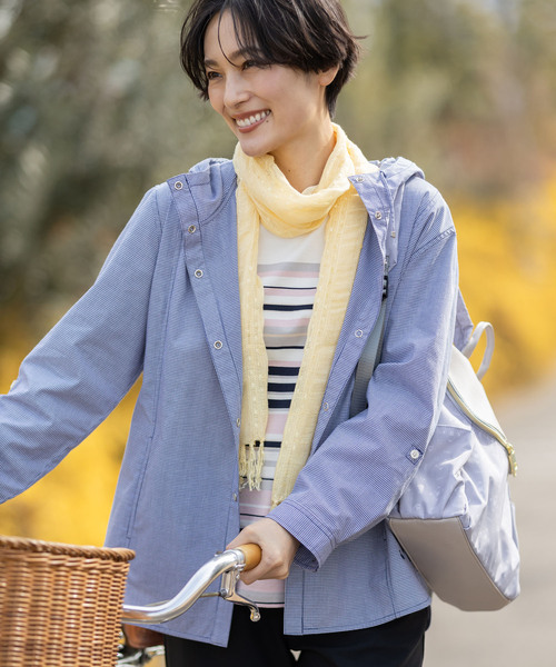 DECOY SINCE 1981（デコイシンスイチキュウハチイチ）の「ギンガムフードシャツジャケット（シャツ/ブラウス・レディース・ブルー/ベージュ・9号/11号/13号/15号）」の22枚目の写真