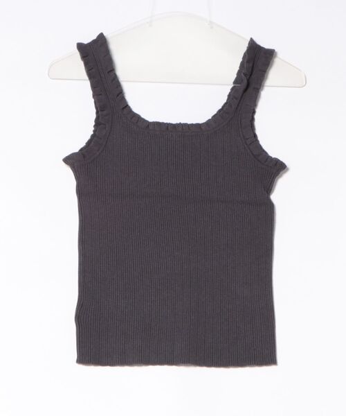 LOWRYS FARM(ローリーズファーム)の「フリルニットタンク 638448(タンクトップ・レディース・アイボリー/ブラック/チャコールグレー・FREE)」の7枚目の写真