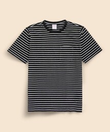 BROOKS BROTHERS | コットン　GFロゴ　マリナーストライプ　ポケットTシャツ(Tシャツ/カットソー)