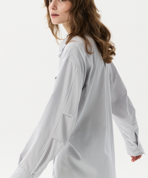 MIDNLOW(ミッドアンドロー)の「Two-way Wrap Shirts (Grey)(シャツ/ブラウス・レディース・その他・FREE)」の5枚目の写真