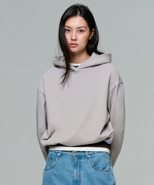 UNISEX CROPPED STRING HOODIE — Sand Stone укороченная худи унисекс