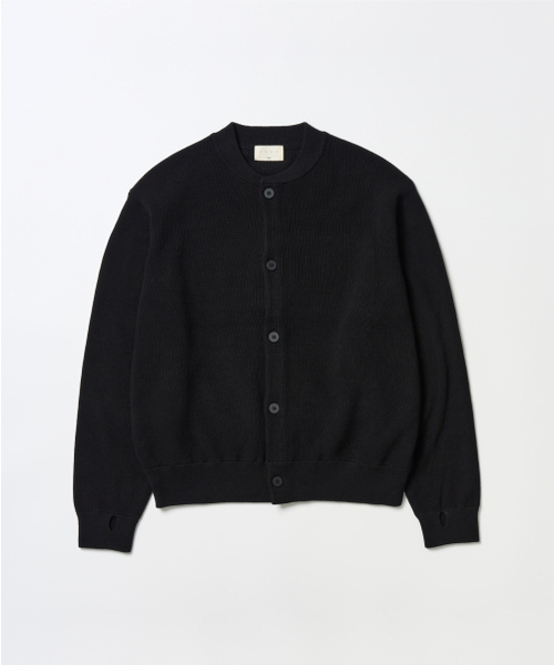 Minimal finger hole Hood Cardigan (black) — минималистичный кардиган‑худи (чёрный)