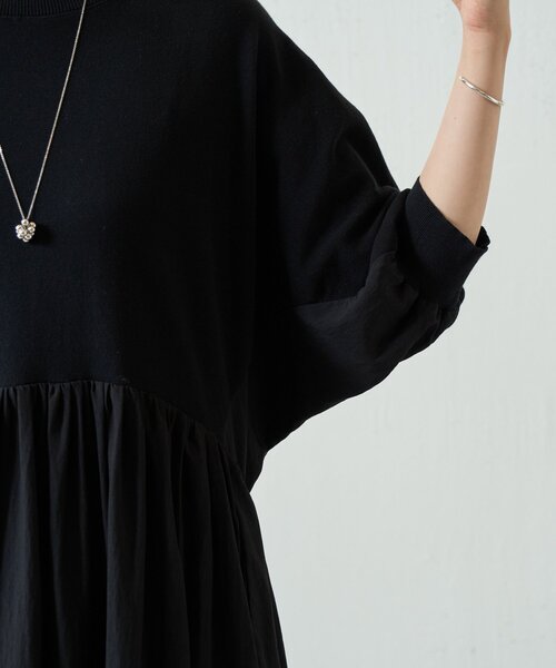 LIVETART（リヴェタート）の「ニットコンビギャザーワンピ（ワンピース・レディース・ブラック・FREE）」の9枚目の写真