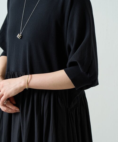 LIVETART（リヴェタート）の「ニットコンビギャザーワンピ（ワンピース・レディース・ブラック・FREE）」の10枚目の写真