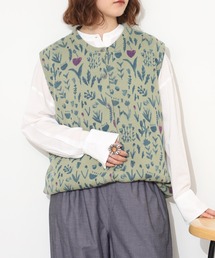 EMAGO 花水彩プリントベスト