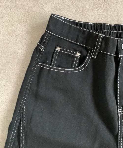 link lot(リンクロット)の「ステッチデザインストレートデニムパンツ(デニムパンツ・メンズ・ブラック/ホワイト・L/M)」の14枚目の写真