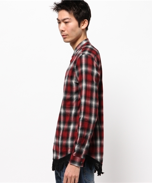 OUTLET(アウトレット)の「【WHO'S WHO gallery】GGフリンジロングシャツ(シャツ/ブラウス・メンズ・ベージュ/ネイビー/カーキ/レッド・LARGE/MEDIUM)」の5枚目の写真