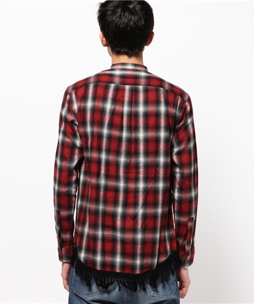 OUTLET(アウトレット)の「【WHO'S WHO gallery】GGフリンジロングシャツ(シャツ/ブラウス・メンズ・ベージュ/ネイビー/カーキ/レッド・LARGE/MEDIUM)」の6枚目の写真