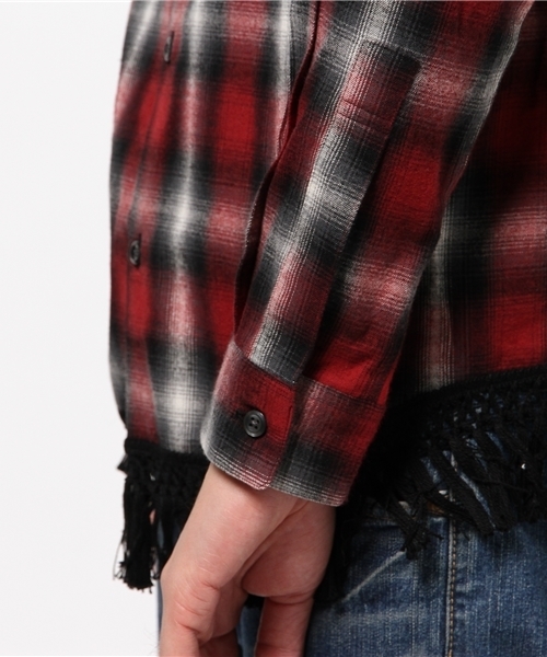 OUTLET(アウトレット)の「【WHO'S WHO gallery】GGフリンジロングシャツ(シャツ/ブラウス・メンズ・ベージュ/ネイビー/カーキ/レッド・LARGE/MEDIUM)」の8枚目の写真