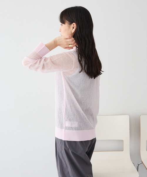 CRAFT STANDARD BOUTIQUE(クラフトスタンダードブティック)の「シアージョーゼットニットカーディガン ◆(カーディガン/ボレロ・レディース・ブラウン/ライトベージュ/ライトピンク・FREE)」の14枚目の写真