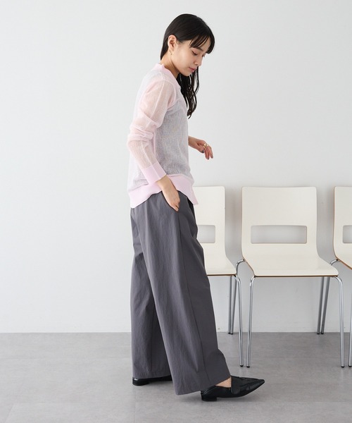 CRAFT STANDARD BOUTIQUE(クラフトスタンダードブティック)の「シアージョーゼットニットカーディガン ◆(カーディガン/ボレロ・レディース・ブラウン/ライトベージュ/ライトピンク・FREE)」の4枚目の写真