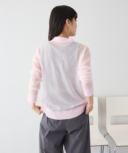 CRAFT STANDARD BOUTIQUE(クラフトスタンダードブティック)の「シアージョーゼットニットカーディガン ◆(カーディガン/ボレロ・レディース・ブラウン/ライトベージュ/ライトピンク・FREE)」の15枚目の写真