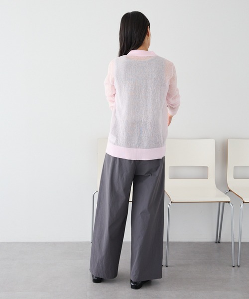 CRAFT STANDARD BOUTIQUE(クラフトスタンダードブティック)の「シアージョーゼットニットカーディガン ◆(カーディガン/ボレロ・レディース・ブラウン/ライトベージュ/ライトピンク・FREE)」の6枚目の写真