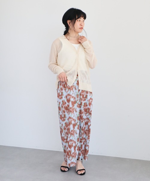 CRAFT STANDARD BOUTIQUE(クラフトスタンダードブティック)の「シアージョーゼットニットカーディガン ◆(カーディガン/ボレロ・レディース・ブラウン/ライトベージュ/ライトピンク・FREE)」の10枚目の写真