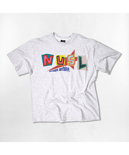 NOTUSUAL(ノットユージュアル)の「グリッドフォントオーバーサイズ半袖Tシャツ4色(Tシャツ/カットソー・レディース・ホワイト×グレー/ブラック/ネイビー/ホワイト・SMALL/MEDIUM/LARGE/X-LARGE)」の2枚目の写真