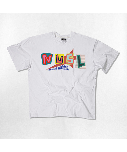 NOTUSUAL(ノットユージュアル)の「グリッドフォントオーバーサイズ半袖Tシャツ4色(Tシャツ/カットソー・レディース・ホワイト×グレー/ブラック/ネイビー/ホワイト・SMALL/MEDIUM/LARGE/X-LARGE)」の1枚目の写真