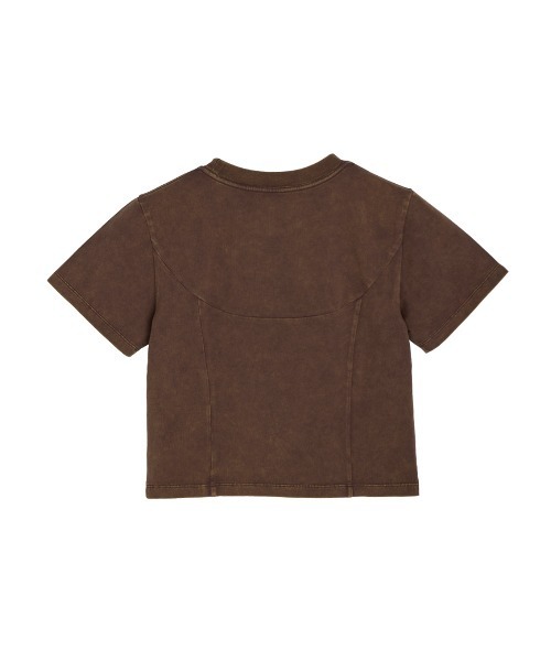 ELCHELE（エルチェレ）の「PIGMENT CROPPED TEE（Tシャツ/カットソー・レディース・コーラル/スミクロ/ブラウン/オフホワイト・FREE）」の10枚目の写真