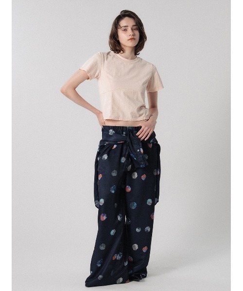ELCHELE（エルチェレ）の「PIGMENT CROPPED TEE（Tシャツ/カットソー・レディース・コーラル/スミクロ/ブラウン/オフホワイト・FREE）」の8枚目の写真