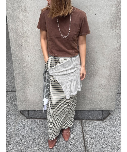 ELCHELE（エルチェレ）の「PIGMENT CROPPED TEE（Tシャツ/カットソー・レディース・コーラル/スミクロ/ブラウン/オフホワイト・FREE）」の20枚目の写真