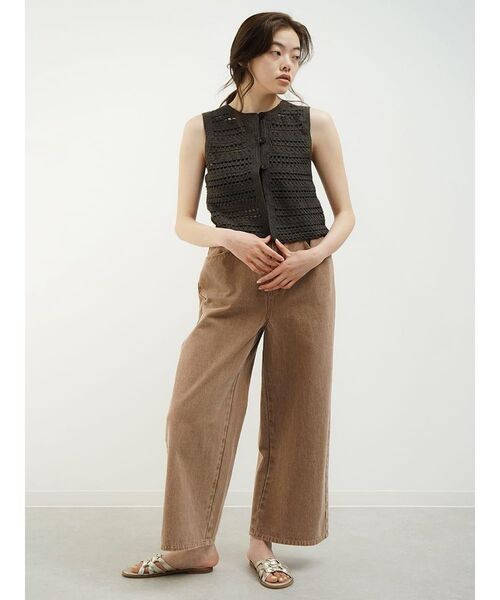 FIKA.（フィーカ）の「Craft knit gilet（ベスト・レディース・ベージュ/チャコール・MEDIUM）」の18枚目の写真