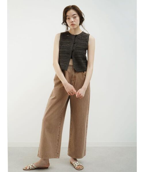 FIKA.（フィーカ）の「Craft knit gilet（ベスト・レディース・ベージュ/チャコール・MEDIUM）」の21枚目の写真