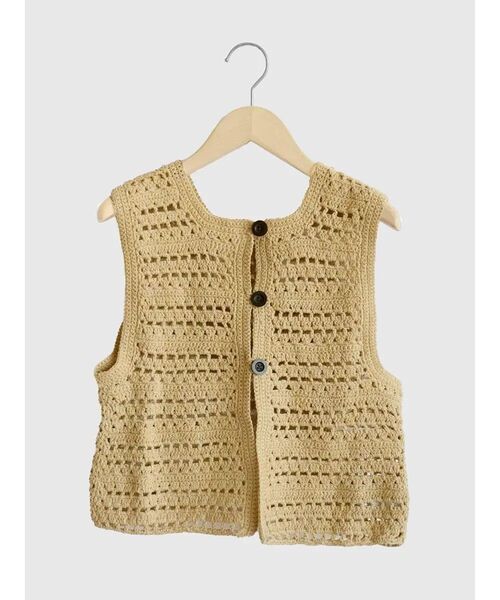 FIKA.（フィーカ）の「Craft knit gilet（ベスト・レディース・ベージュ/チャコール・MEDIUM）」の22枚目の写真