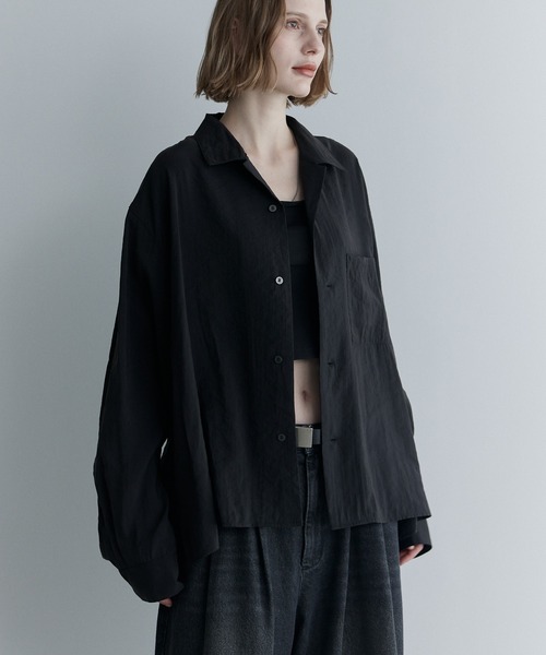 remer(リメール)の「ルーズベーシックシャツ - パウダリーレーヨン / loose basic shirt《powdery rayon》(シャツ/ブラウス・メンズ・カーキ/ライトグレー/ブラック/ブラウン・LARGE/MEDIUM/SMALL/X-SMALL)」の1枚目の写真