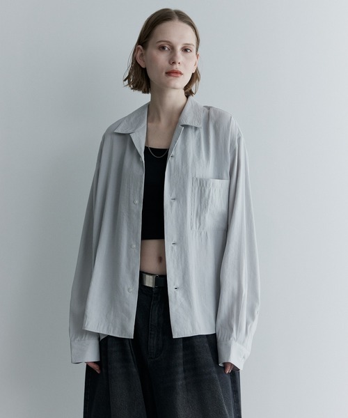 remer(リメール)の「ルーズベーシックシャツ - パウダリーレーヨン / loose basic shirt《powdery rayon》(シャツ/ブラウス・メンズ・カーキ/ライトグレー/ブラック/ブラウン・LARGE/MEDIUM/SMALL/X-SMALL)」の5枚目の写真