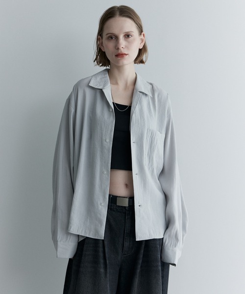 remer(リメール)の「ルーズベーシックシャツ - パウダリーレーヨン / loose basic shirt《powdery rayon》(シャツ/ブラウス・メンズ・カーキ/ライトグレー/ブラック/ブラウン・LARGE/MEDIUM/SMALL/X-SMALL)」の6枚目の写真
