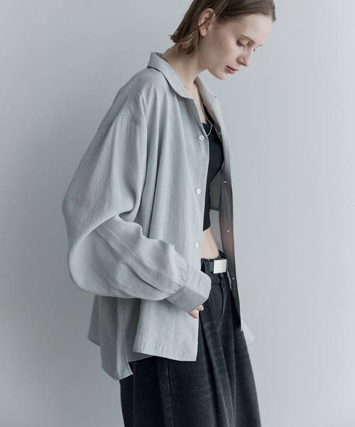 remer(リメール)の「ルーズベーシックシャツ - パウダリーレーヨン / loose basic shirt《powdery rayon》(シャツ/ブラウス・メンズ・カーキ/ライトグレー/ブラック/ブラウン・LARGE/MEDIUM/SMALL/X-SMALL)」の7枚目の写真