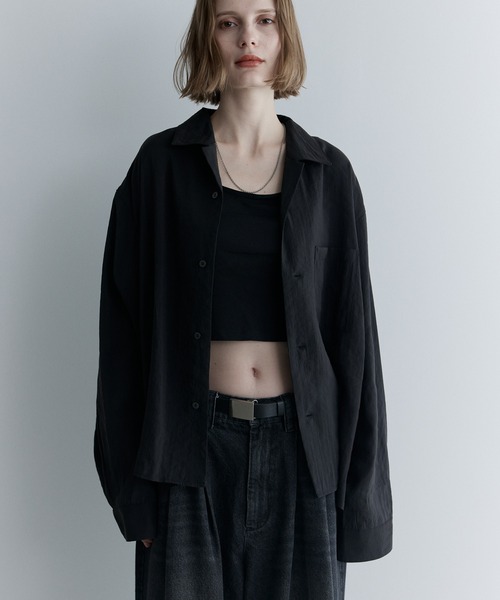 remer(リメール)の「ルーズベーシックシャツ - パウダリーレーヨン / loose basic shirt《powdery rayon》(シャツ/ブラウス・メンズ・カーキ/ライトグレー/ブラック/ブラウン・LARGE/MEDIUM/SMALL/X-SMALL)」の11枚目の写真