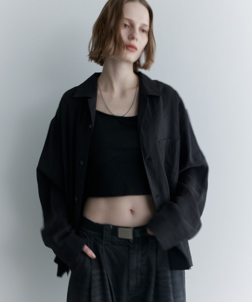 remer(リメール)の「ルーズベーシックシャツ - パウダリーレーヨン / loose basic shirt《powdery rayon》(シャツ/ブラウス・メンズ・カーキ/ライトグレー/ブラック/ブラウン・LARGE/MEDIUM/SMALL/X-SMALL)」の12枚目の写真