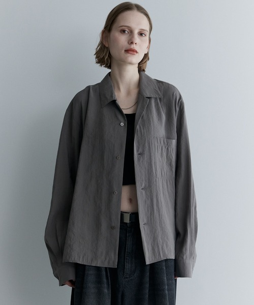 remer(リメール)の「ルーズベーシックシャツ - パウダリーレーヨン / loose basic shirt《powdery rayon》(シャツ/ブラウス・メンズ・カーキ/ライトグレー/ブラック/ブラウン・LARGE/MEDIUM/SMALL/X-SMALL)」の13枚目の写真