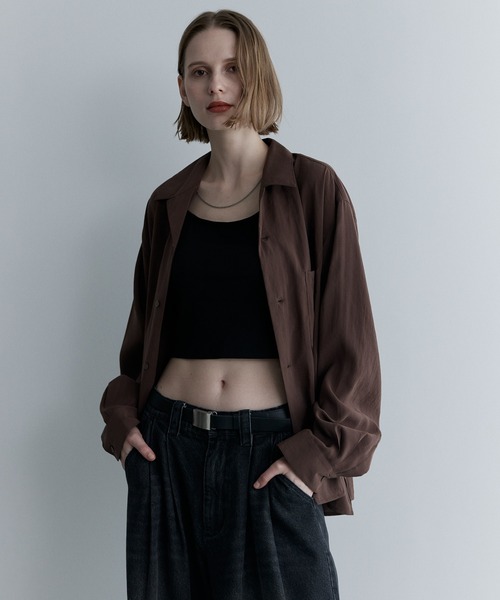 remer(リメール)の「ルーズベーシックシャツ - パウダリーレーヨン / loose basic shirt《powdery rayon》(シャツ/ブラウス・メンズ・カーキ/ライトグレー/ブラック/ブラウン・LARGE/MEDIUM/SMALL/X-SMALL)」の17枚目の写真