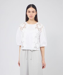 EPOCA（エポカ）の「カットレースコンビ タックスリーブブラウス（シャツ/ブラウス）」