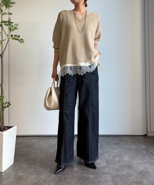 Jena espace merveilleux（ジェナ　エスパスメルヴェイユ）の「ストレッチワイドデニムパンツ（その他パンツ・レディース・ブルー系その他/ネイビー・FREE）」の8枚目の写真