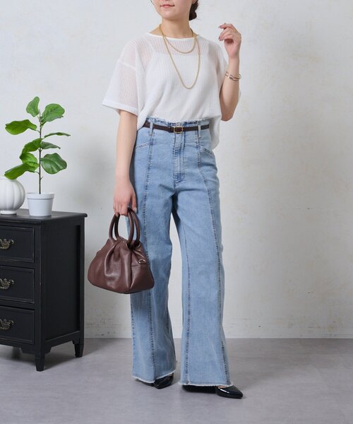 Jena espace merveilleux（ジェナ　エスパスメルヴェイユ）の「ストレッチワイドデニムパンツ（その他パンツ・レディース・ブルー系その他/ネイビー・FREE）」の10枚目の写真