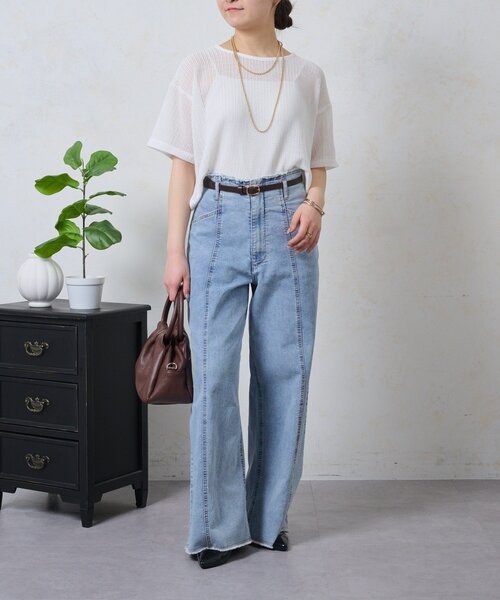 Jena espace merveilleux（ジェナ　エスパスメルヴェイユ）の「ストレッチワイドデニムパンツ（その他パンツ・レディース・ブルー系その他/ネイビー・FREE）」の11枚目の写真