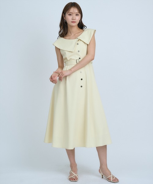 AND COUTURE(アンドクチュール)の「アシメビックカラー前ボタンワンピース(ワンピース・レディース・アイボリー/ブルー/ネイビー・FREE)」の20枚目の写真
