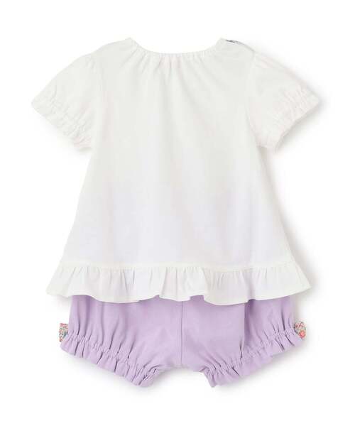 sense of wonder(センスオブワンダー)の「リバティウサクマアップリケベビースーツ(ロンパース・キッズ・ホワイト系/ピンク・70-80cm)」の3枚目の写真