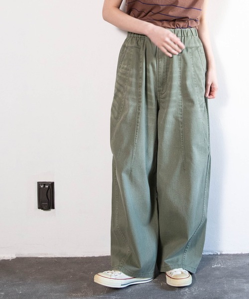 URCH RNA(アーチ アールエヌエー)の「R4447 ヴィンテージカラーのビストロパンツ(その他パンツ・レディース・オリーブ/ピンク/グレー・FREE)」の2枚目の写真